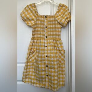 Yellow Checkered Juniors Dress